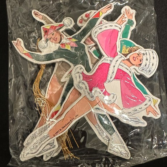 Vintage Tom Tierney Ice Skater Christmas Ornaments 1995 Shackman - Picture 2 of 6